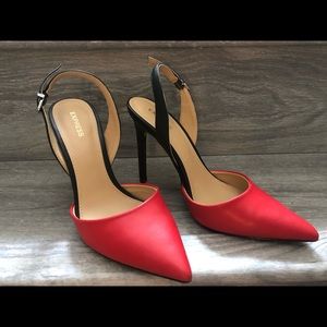 Express red & black stilettos